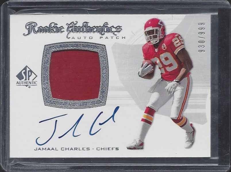 JAMAAL CHARLES 2008 SP AUTHENTIC RPA ROOKIE PATCH AUTO RC #D 930/999