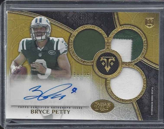 BRYCE PETTY 2015 TOPPS TRIPLE THREADS GOLD TRIPLE JETS PATCH AUTO RC #D 18/25