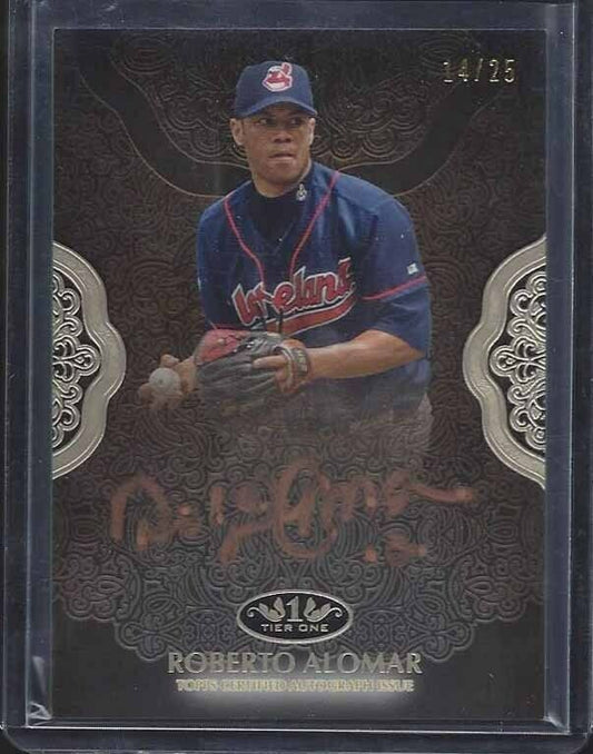 ROBERTO ALOMAR 2019 TOPPS TIER ONE BRONZE INK ON CARD AUTO #D 14/25