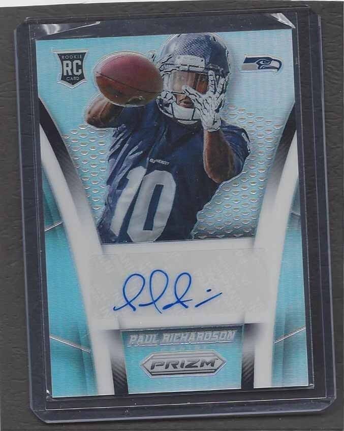 PAUL RICHARDSON 2014 PANINI PRIZM SILVER PRIZMS SEAHAWK ROOKIE AUTO RC #D 68/100