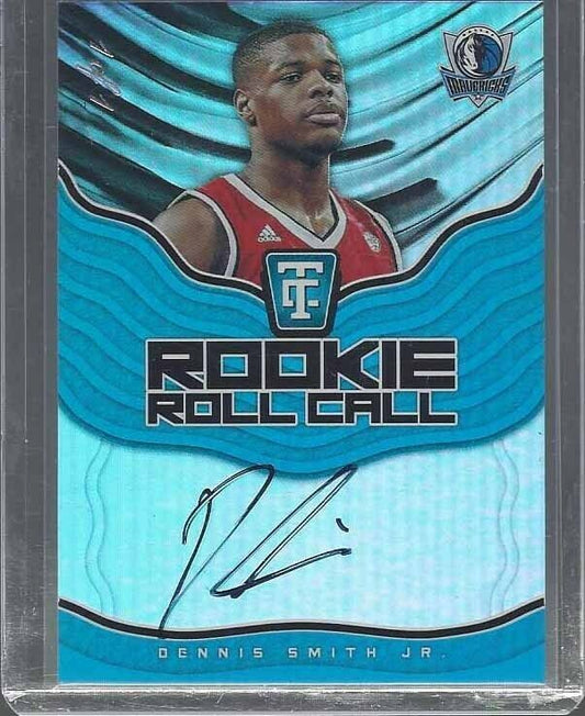 DENNIS SMITH JR 2017-18 TOTALLY CERTIFIED ROLL CALL BLACK ON CARD AUTO RC #D 1/1