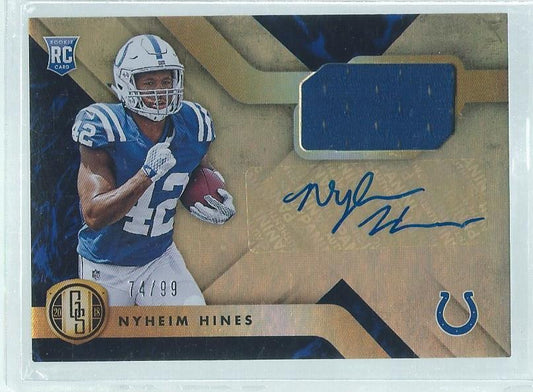 NYHEIM HINES 2018 PANINI GOLD STANDARD JERSEY AUTO RC #D 74/99