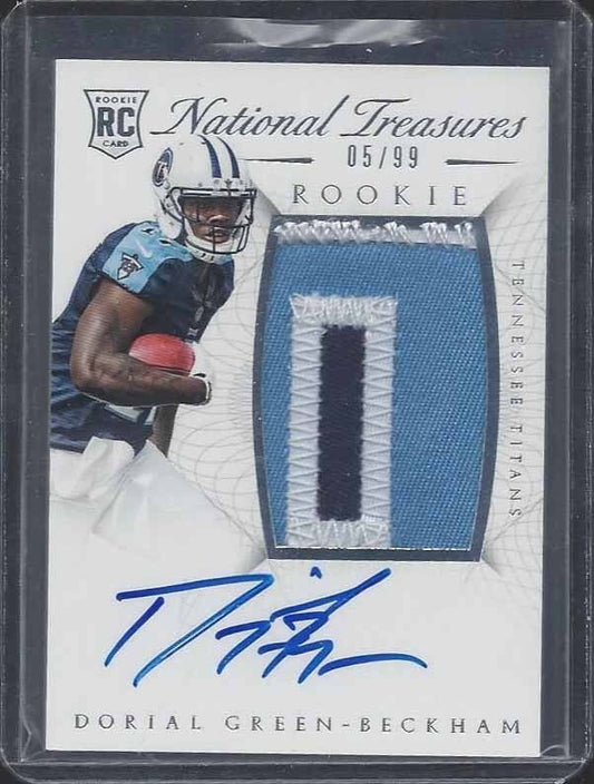 DORIAL GREEN BECKHAM 2015 NATIONAL TREASURES RPA JUMBO 3 CLR PATCH AUTO RC /99