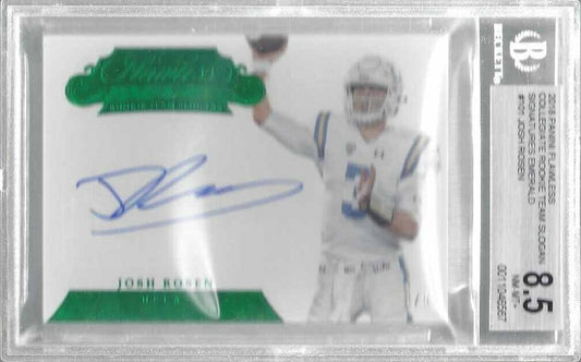 1/1 JOSH ROSEN 2018 FLAWLESS EMERALD TEAM SLOGANS ON CARD AUTO RC #D 3/5 JSY #3