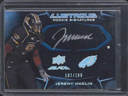JEREMY MACLIN 2009 UD BLACK ON CARD RAVENS MISSOURI ROOKIE AUTO RC #D 107/199