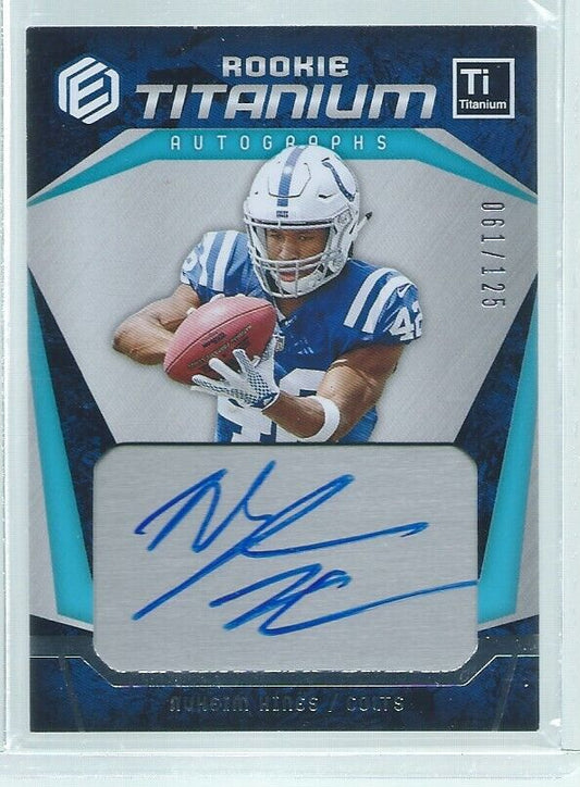 NYHEIM HINES 2018 PANINI ELEMENTS ROOKIE TITANIUM ON CARD AUTO BLUE RC #D 61/125
