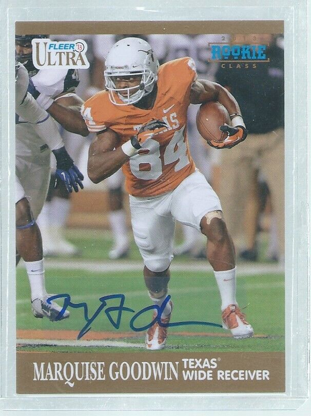 MARQUISE GOODWIN 2013 GLEER ULTRA ROOKIE CLASS ON CARD AUTO RC SP #81