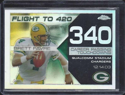 BRETT FAVRE 2008 TOPPS CHROME FLIGHT TO 420 REFRACTOR TD # 340 #D 128/199