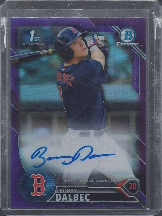 BOBBY DALBEC 2016 BOWMAN CHROME 1ST PURPLE REFRACTOR PROSPECT AUTO #D 179/250