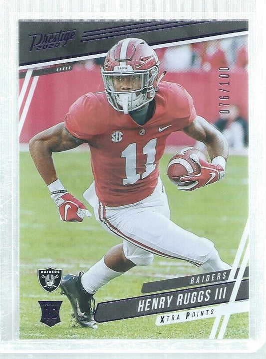 HENRY RUGGS III 2020 PRESTIGE XTRA POINTS PURPLE ROOKIE RC #D 76/100