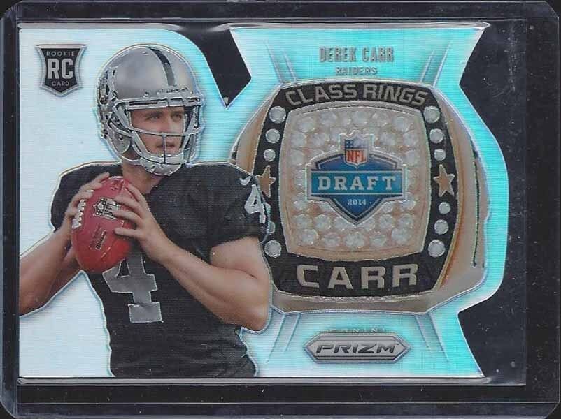 DEREK CARR 2014 PANINI PRIZM CLASS RINGS DIE CUT SILVER PRIZMS ROOKIE RC #4