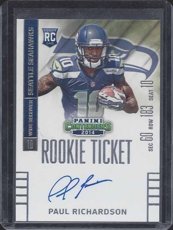 PAUL RICHARDSON 2014 PANINI CONTENDERS ROOKIE TICKET ON CARD TRUE RC AUTO #228
