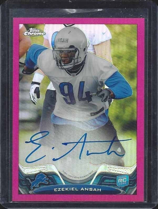 EZEKIEL ENSAH 2013 TOPPS CHROME PINK REFRACTOR ON CARD ROOKIE AUTO RC #D 5/75