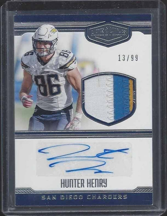 HUNTER HENRY 2016 PLATES & PATCHES RPA MULTICOLOR CHARGERS PATCH AUTO RC #D /99
