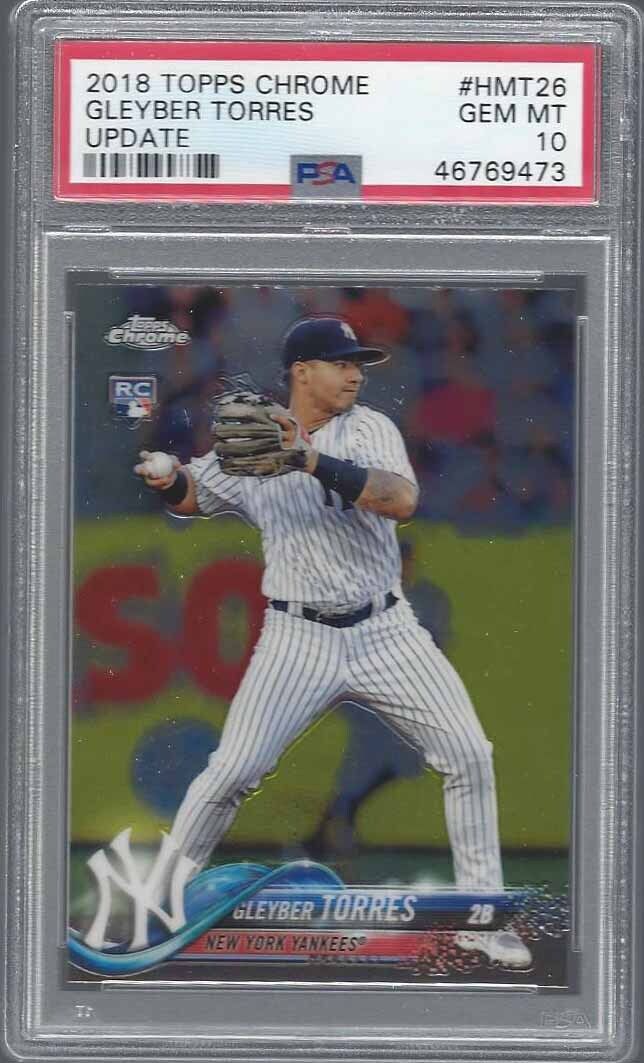 GLEYBER TORRES 2018 TOPPS CHROME UPDATE TRUE ROOKIE RC #26 PSA 10 GEM MINT