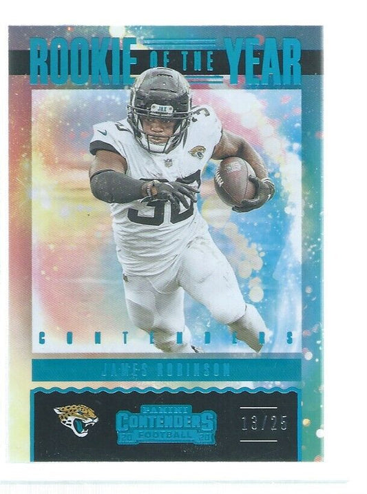 JAMES ROBINSON 2020 CONTENDERS ROOKIE OF THE YEAR PLATINUM RC #D 13/25
