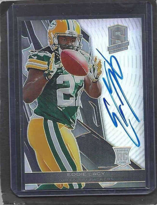 EDDIE LACY 2013 PANINI SPECTRA ON CARD PACKERS PRIZM ROOKIE AUTO RC #D 70/99
