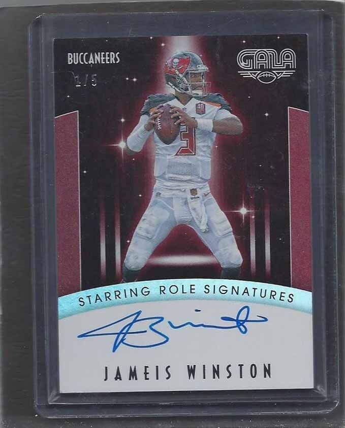 JAMEIS WINSTON 2016 PANINI GALA STARRING ROLE SIGNATURES RED ON CARD AUTO #D 1/5