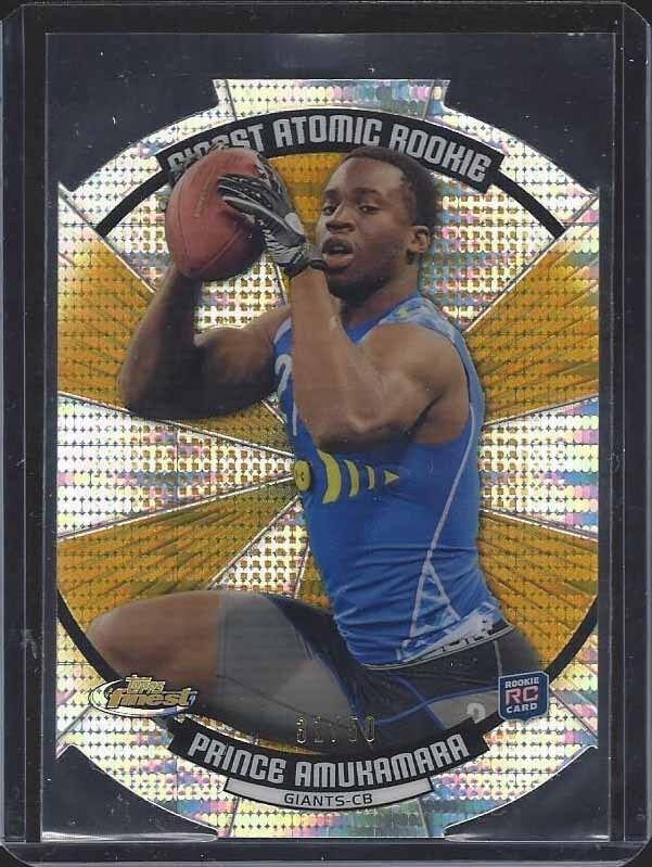 PRINCE AMUKAMARA 2010 TOPPS FINEST ATOMIC GOLD REFRACTOR DIE CUT RC #D 31/50