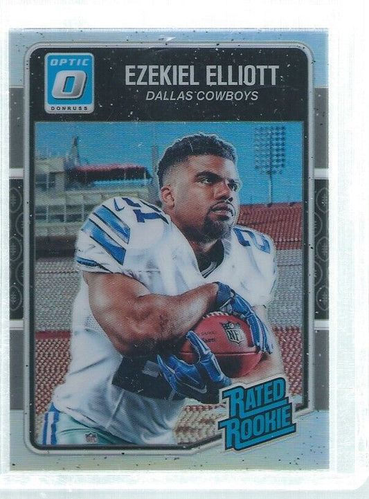 EZEKIEL ELLIOTT 2016 DONRUSS OPTIC RATED ROOKIE SILVER HOLO RC #168