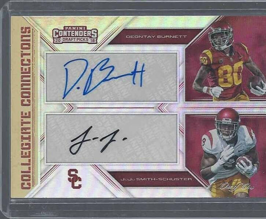 JUJU SMITH SCHUSTER 2018 CONTENDERS COLLEGIATE CONNECTIONS USC DUAL AUTO #D 1/1