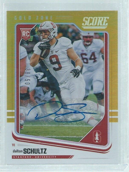 DALTON SCHULTZ 2018 PANINI SCORE AUTO GOLD ZONE RC #D 38/50
