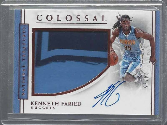 KENNETH FARIED 2016-17 NATIONAL TREASURES COLOSSAL JUMBO PATCH AUTO #D 24/25