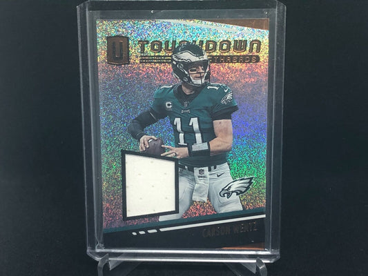 CARSON WENTZ 2019 PANINI UNPARALLELED TOUCHDOWN THREADS JERSEY RELIC