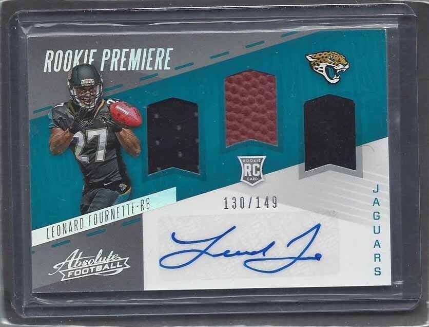 LEONARD FOURNETTE 2017 ABSOLUTE RPM TRIPLE JERSEY BALL AUTO RC #D 130/149