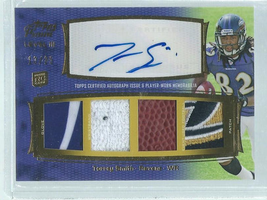 TORREY SMITH 2011 TOPPS PRIME LEVEL 3 TRIPLE PATCH AUTO GOLD AUTO RC #D 13/25