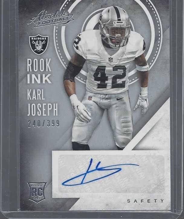 KARL JOSEPH 2016 ABSOLUTE ROOK INK RAIDERS ROOKIE AUTO RC #D 240/399