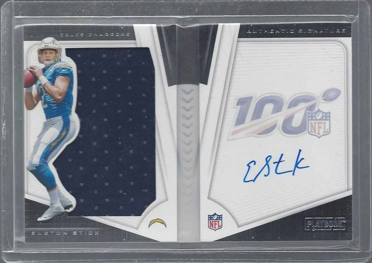 EASTON STICK 2019 PLAYBOOK JUMBO ROOKIE JERSEY ON CARD AUTO BOOK RC #D 74/225