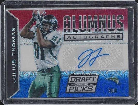 JULIUS THOMAS 2015 PRIZM DRAFT PICKS ALUMNUS RED WHITE BLUE PRIZMS AUTO #D 1/1