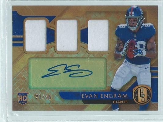 EVAN ENGRAM 2017 PANINI GOLD STANDARD TRIPLE JERSEY AUTO RC #D /75