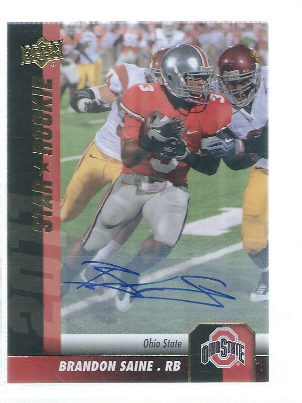 BRANDON SAINE 2011 UD UPPER DECK STAR ROOKIE OHIO STATE AUTO RC #116