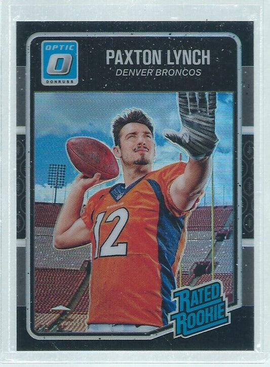 PAXTON LYNCH 2016 PANINI DONRUSS OPTIC RATED ROOKIE BLACK HOLO RC #D 16/25