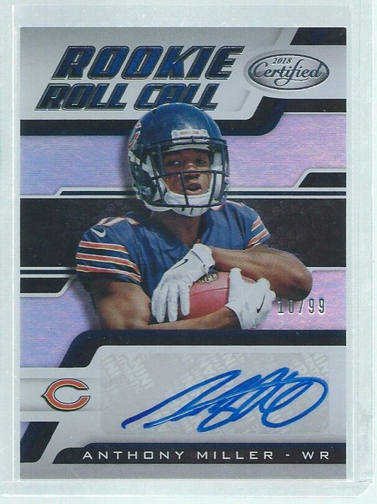 ANTHONY MILLER 2018 PANINI CERTIFIED ROOKIE ROLL CALL ON CARD AUTO RC #D 10/99