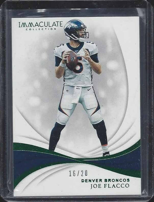 JOE FLACCO 2019 PANINI IMMACULATE FIRST OFF THE LINE GREEN #D 16/20