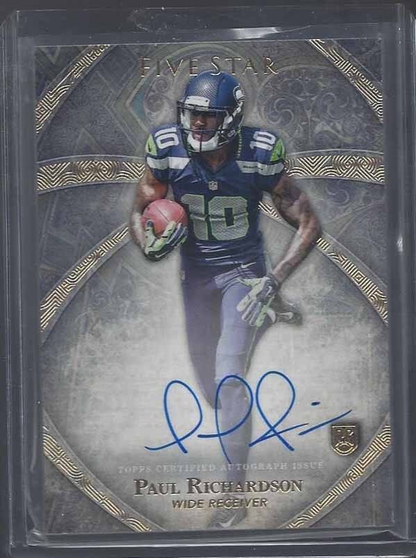 PAUL RICHARDSON 2014 TOPPS 5 FIVE STAR SEAHAWKS ON CARD ROOKIE AUTO RC