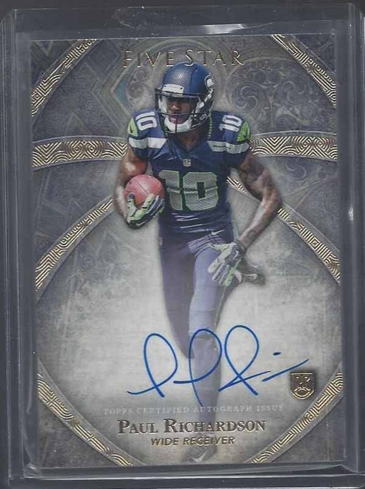 PAUL RICHARDSON 2014 TOPPS 5 FIVE STAR SEAHAWKS ON CARD ROOKIE AUTO RC