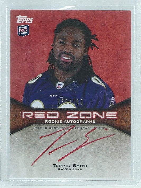 TORREY SMITH 2011 TOPPS RED ZONE ON CARD AUTO RC #D 39/100