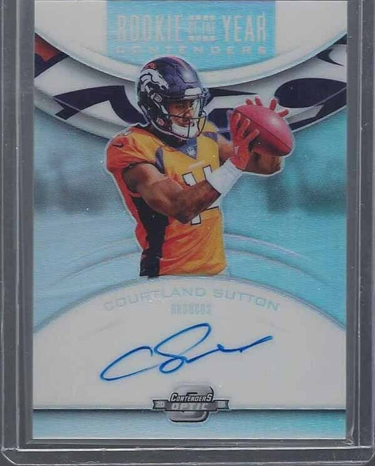 COURTLAND SUTTON 2018 CONTENDERS OPTIC ROOKIE OF THE YEAR ON CARD AUTO RC
