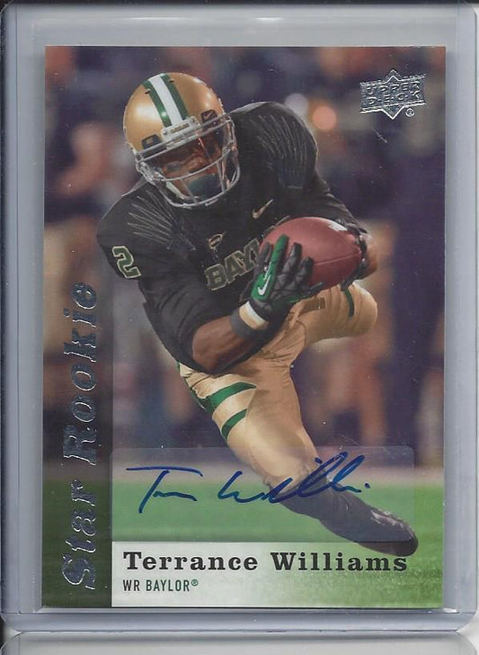 TERRANCE WILLIAMS 2013 UPPER DECK STAR ROOKIE COWBOYS BAYLOR AUTO RC #131