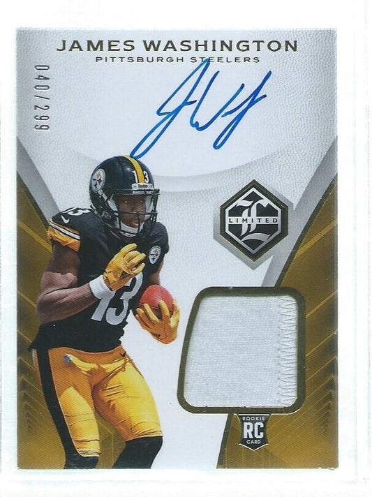 JAMES WASHINGTON 2018 PANINI LIMITED RPA PATCH ON CARD AUTO RC #D /199