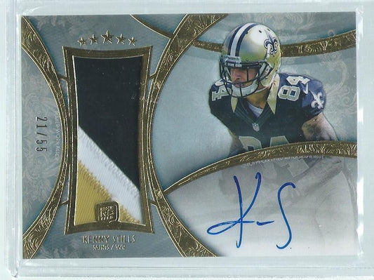 KENNY STILLS 2013 TOPPS FIVE STAR 3 COLOR PATCH ON CARD AUTO GOLD RC #D 21/55