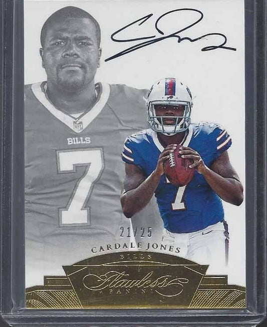 CARDALE JONES 2016 PANINI FLAWLESS GOLD BILLS ON CARD ROOKIE AUTO RC #D 21/25