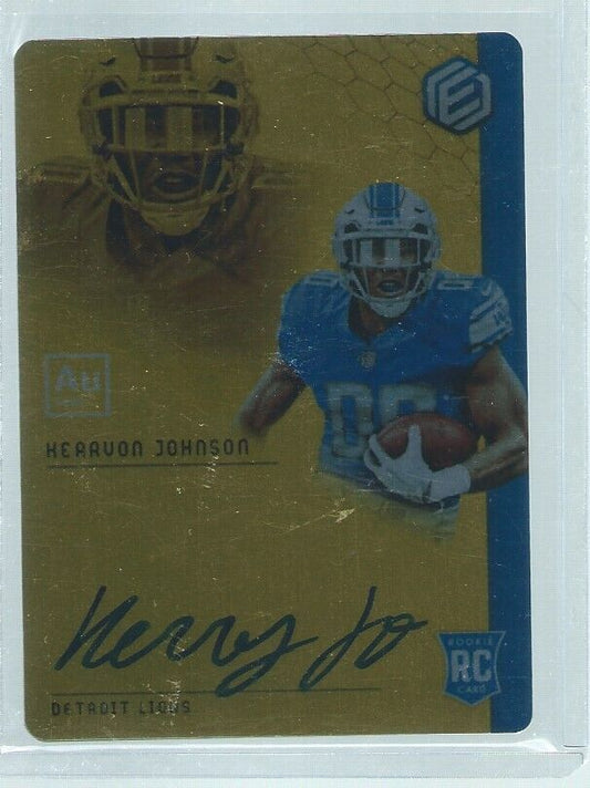 KERRYON JOHNSON 2018 PANINI ELEMENTS METAL ON CARD AUTO GOLD RC #D 2/50