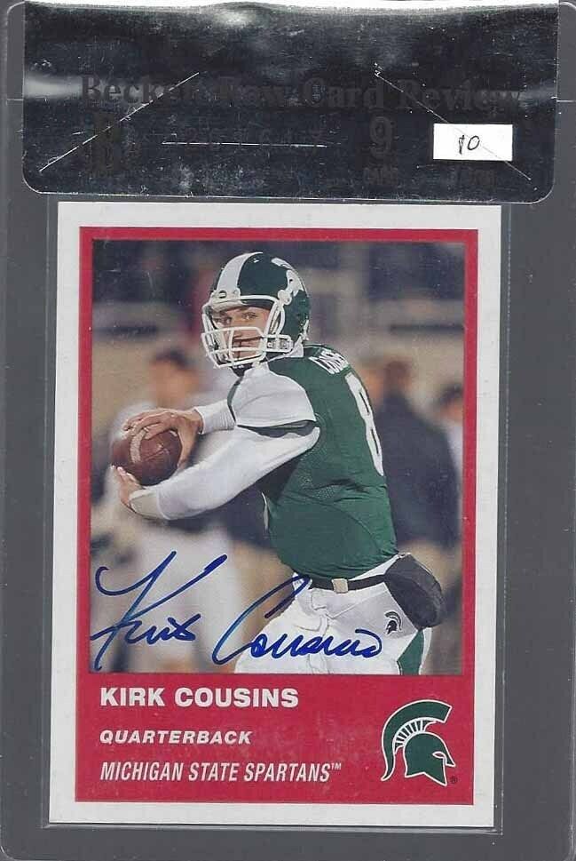 KIRK COUSINS 2012 FLEER RETRO 1963 SSP ON CARD ROOKIE AUTO RC BGS 9 w/ 10 AUTO