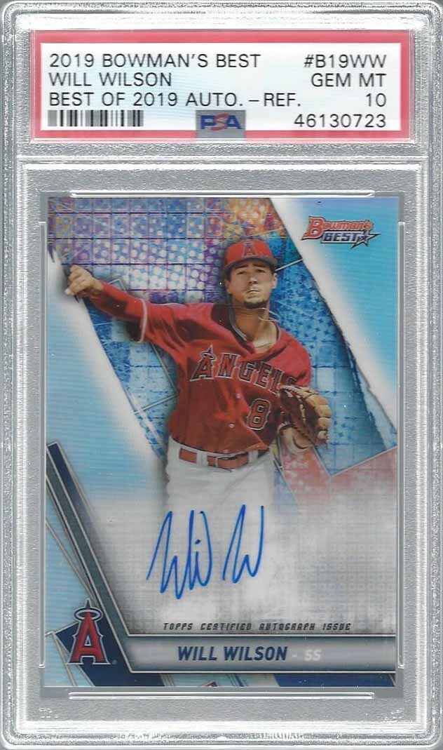 WILL WILSON 2019 BOWMANS BEST REFRACTOR ON CARD AUTO PSA 10 GEM MINT POP 3