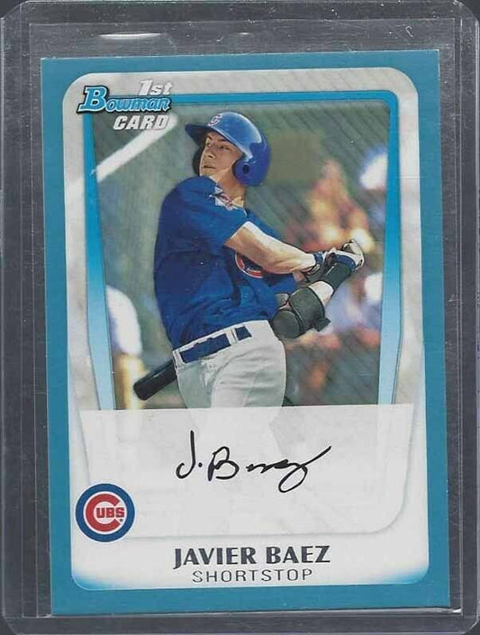 JAVIER BAEZ 2011 BOWMAN DRAFT 1ST CUBS LIGHT BLUE PARALLEL PROSPECT #D 443/499